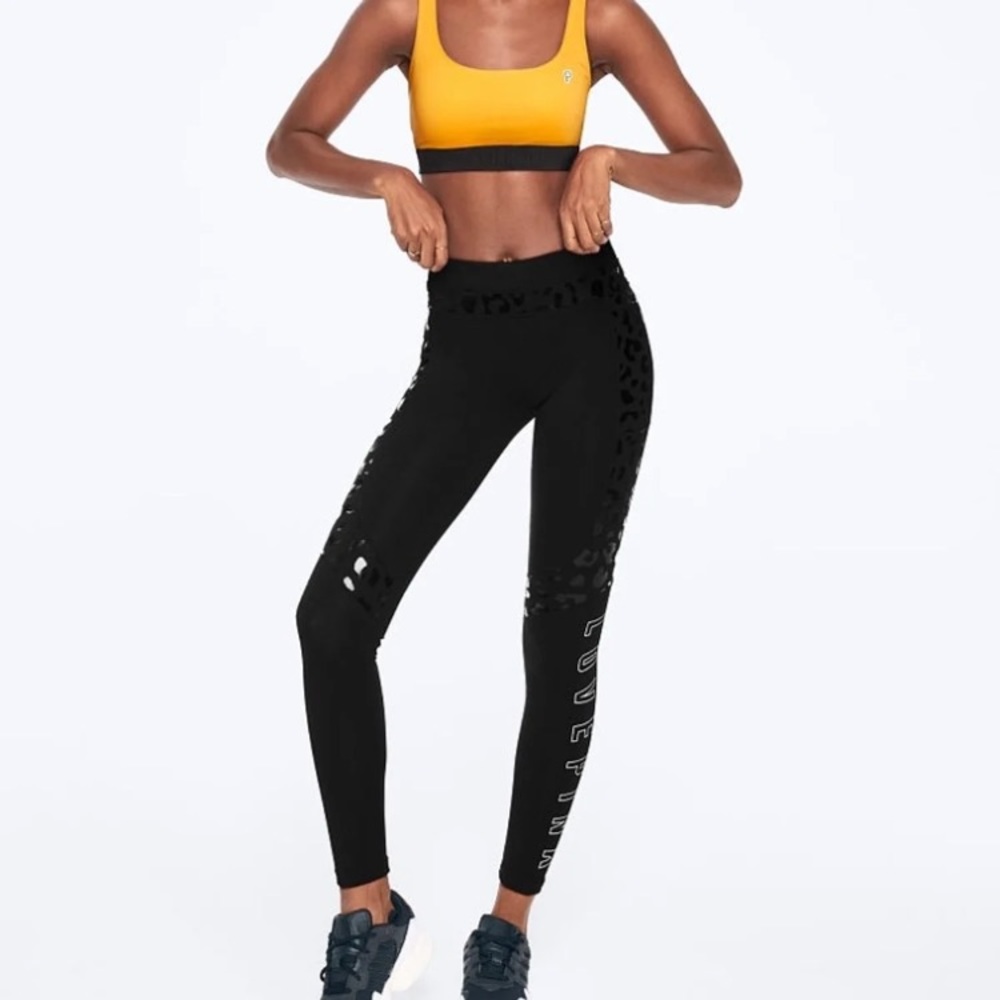 🐆 NWT Size L Black Leopard Print Leggings
